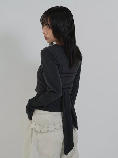 tie bustier cardigan