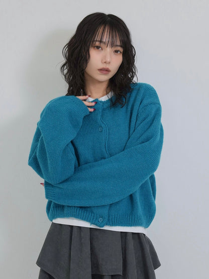 round neck cropped cardigan