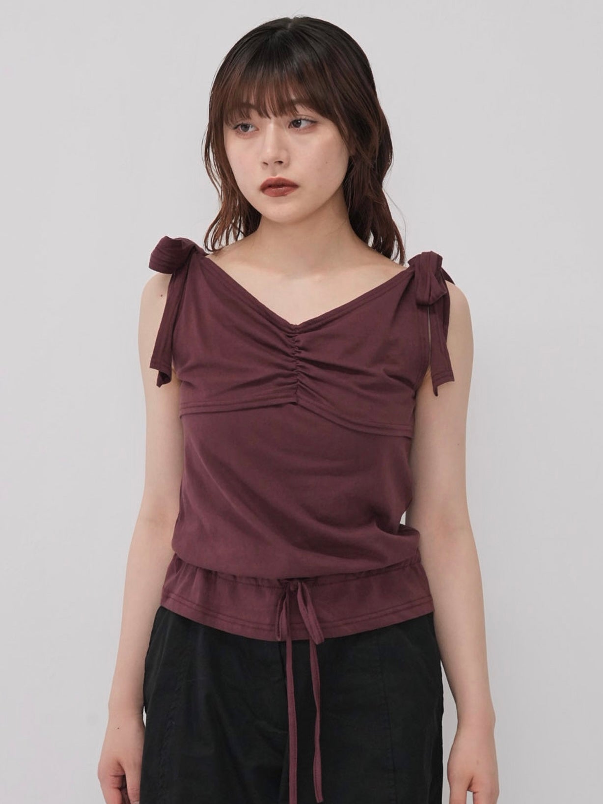 ribbon strap gather tops
