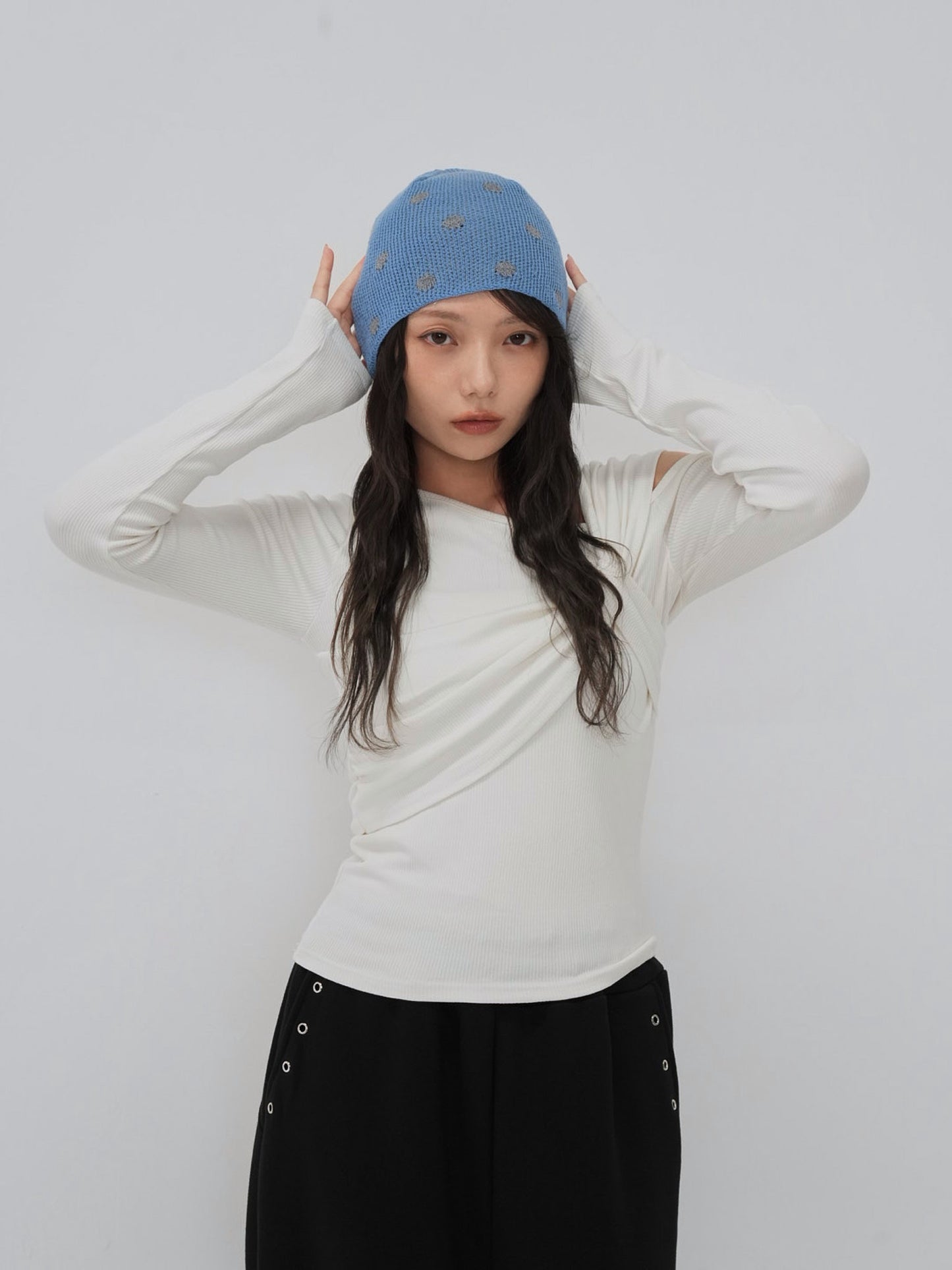 dot knit beanie
