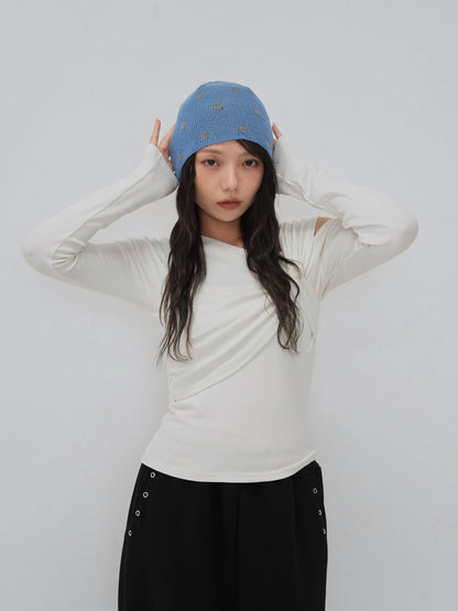 dot knit beanie