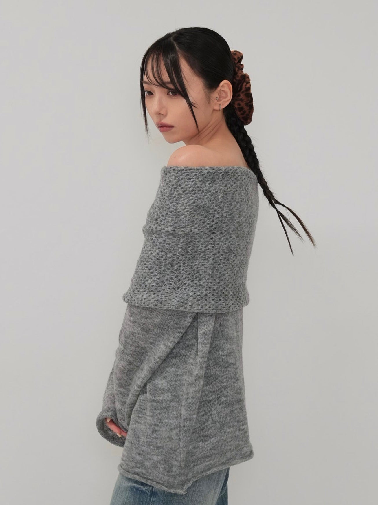 suede leopard scrunchie