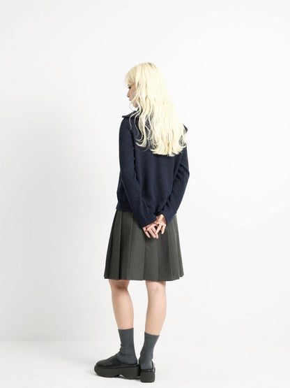 frill waist pleated skirt