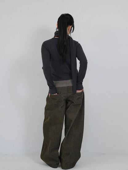 waist block corduroy pants