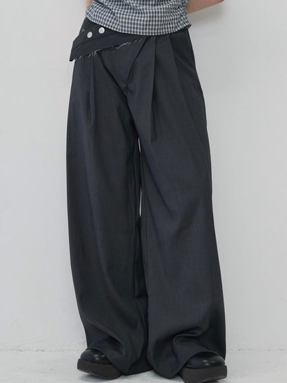 layered belt wide pants