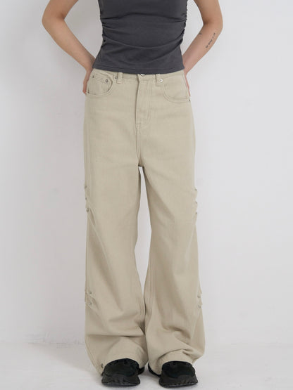 cotton side eyelet pants