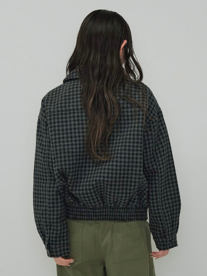 check pocket blouson