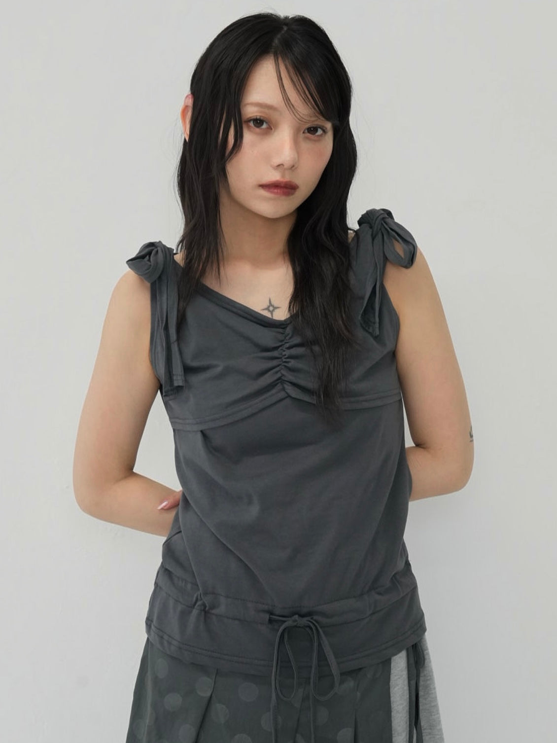 ribbon strap gather tops