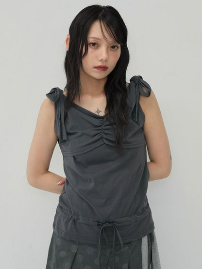 ribbon strap gather tops