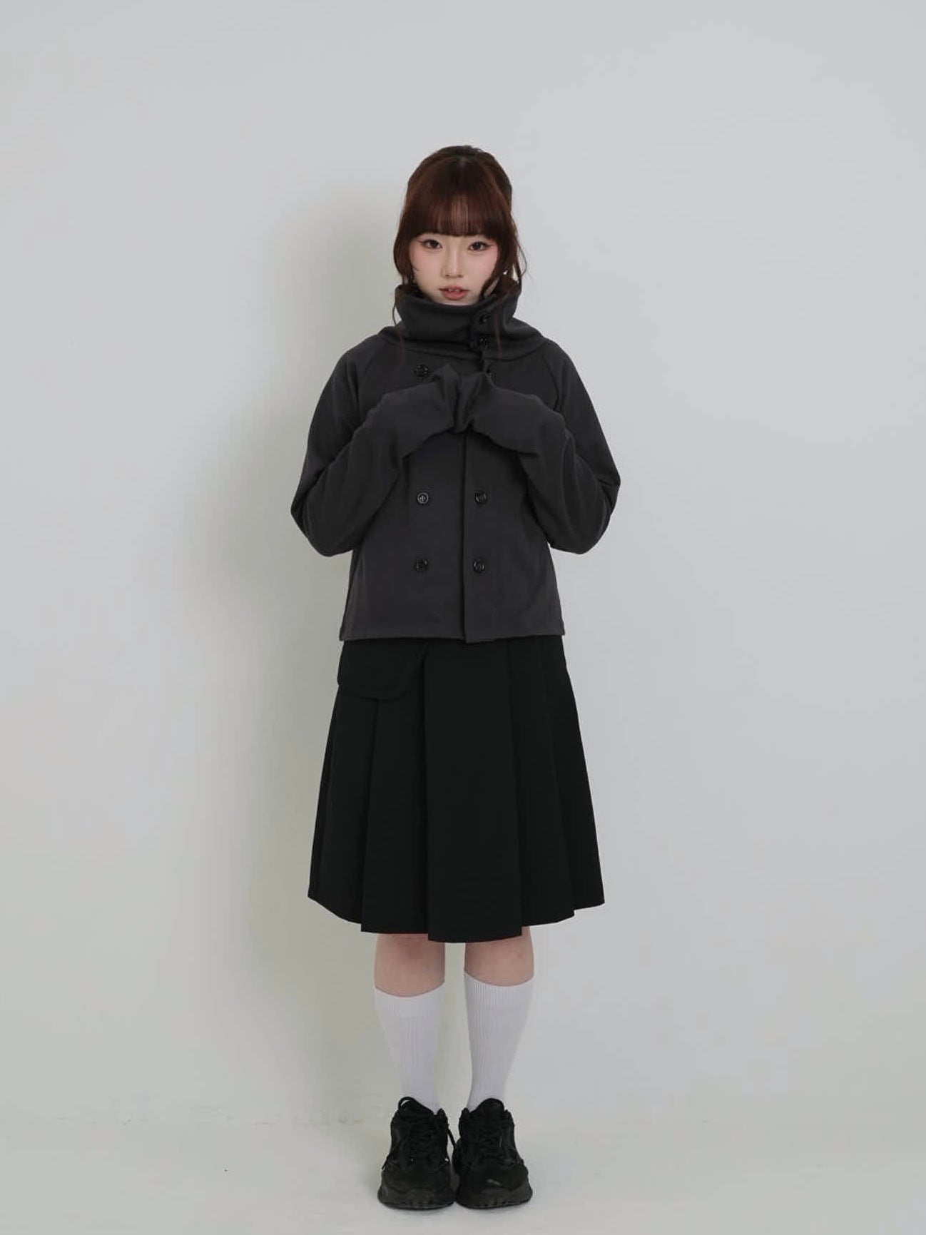 minimal double button cardigan