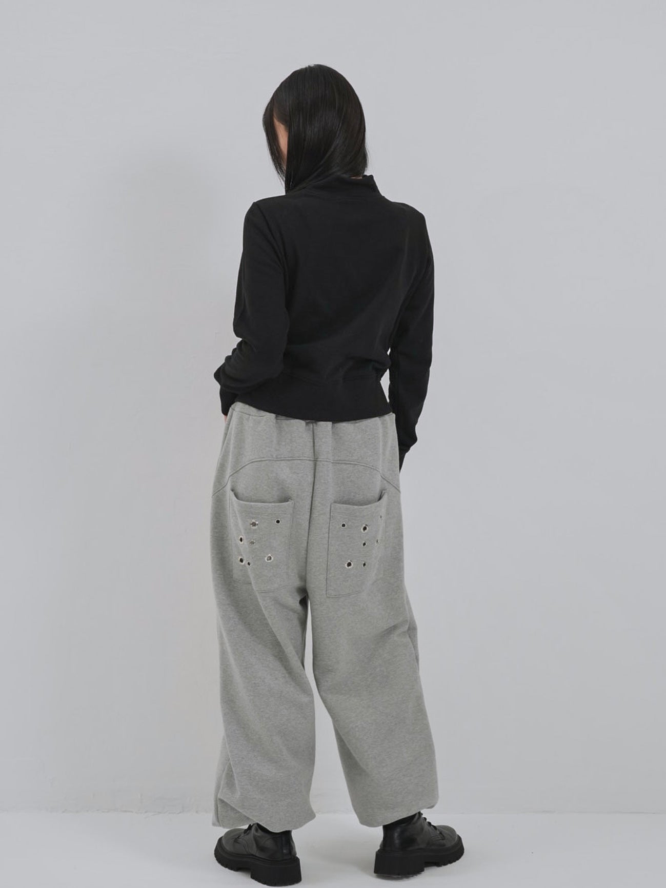 eyelet wave zip tops