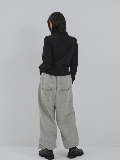 eyelet wave zip tops