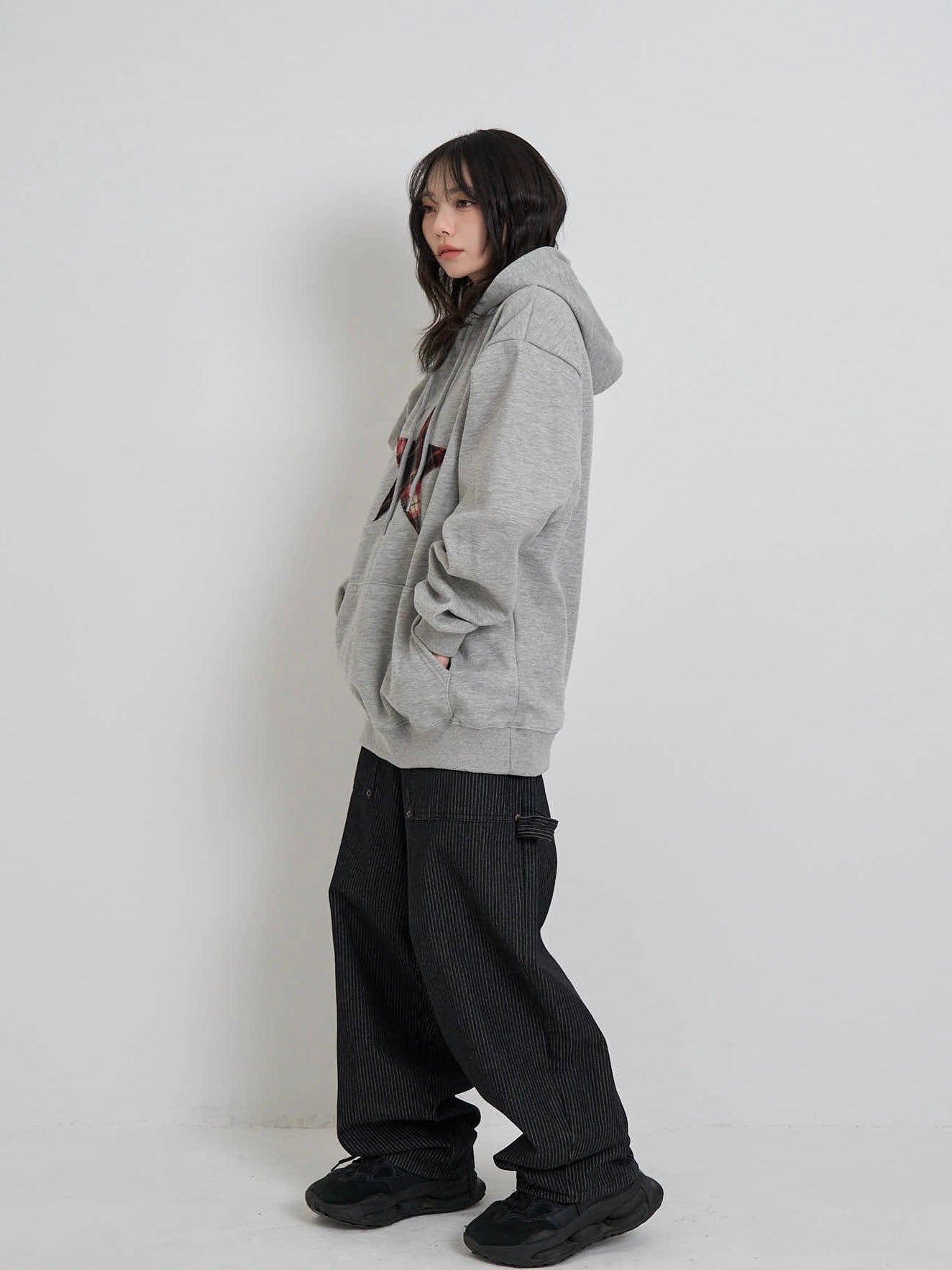 star check patch hoodie