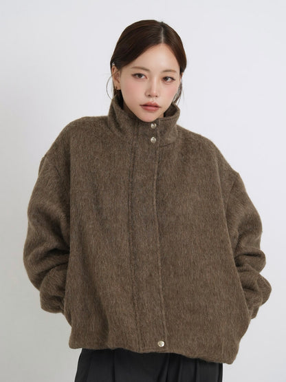 mohair snap blouson