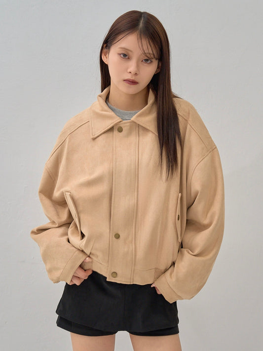 soft suede zip jacket