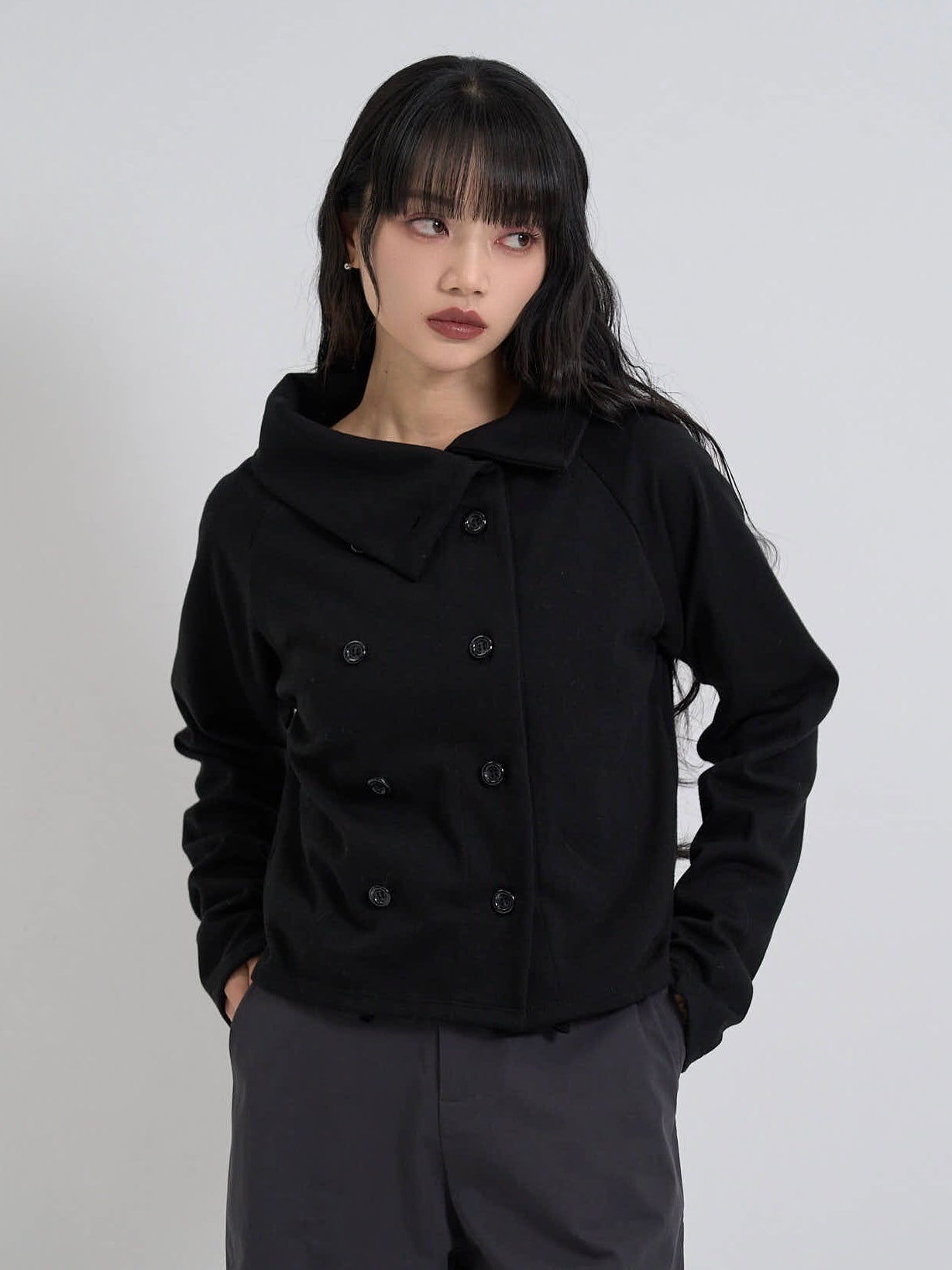 minimal double button cardigan