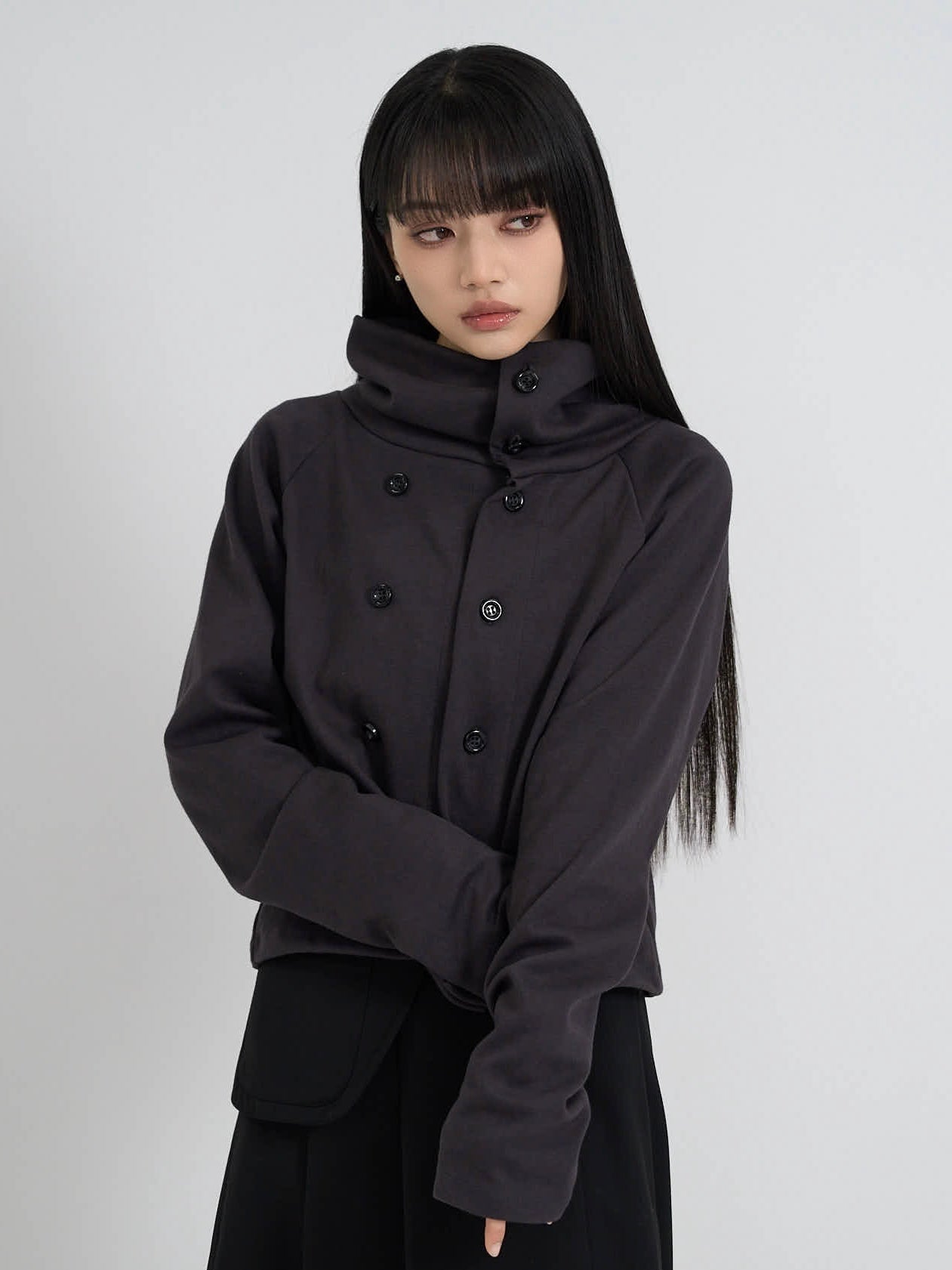 minimal double button cardigan