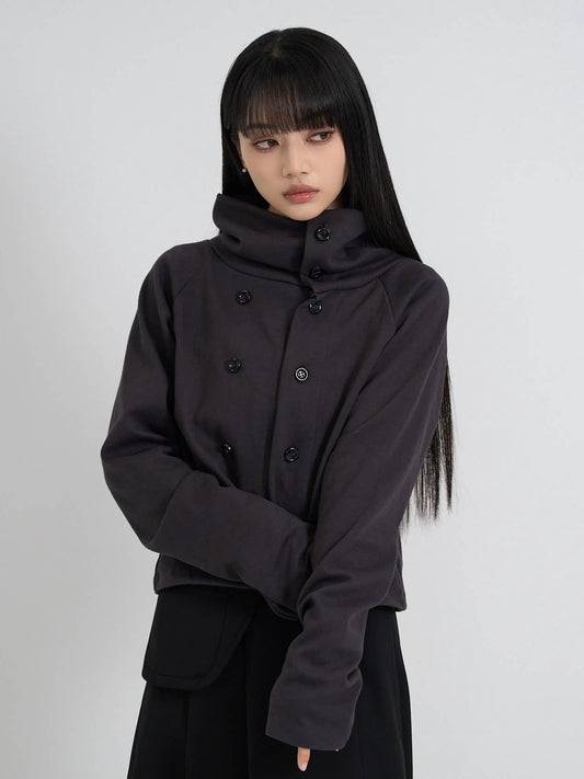 minimal double button cardigan