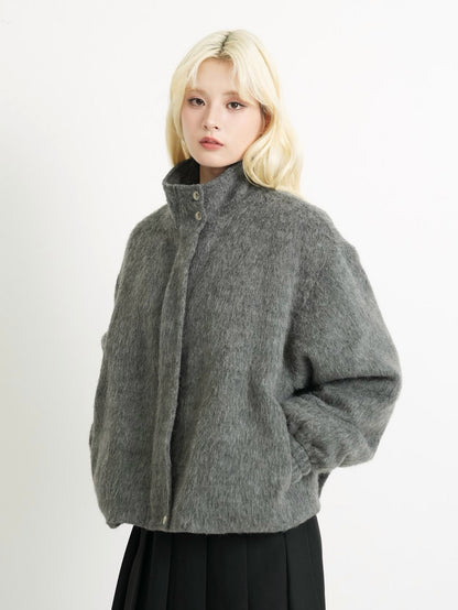 mohair snap blouson