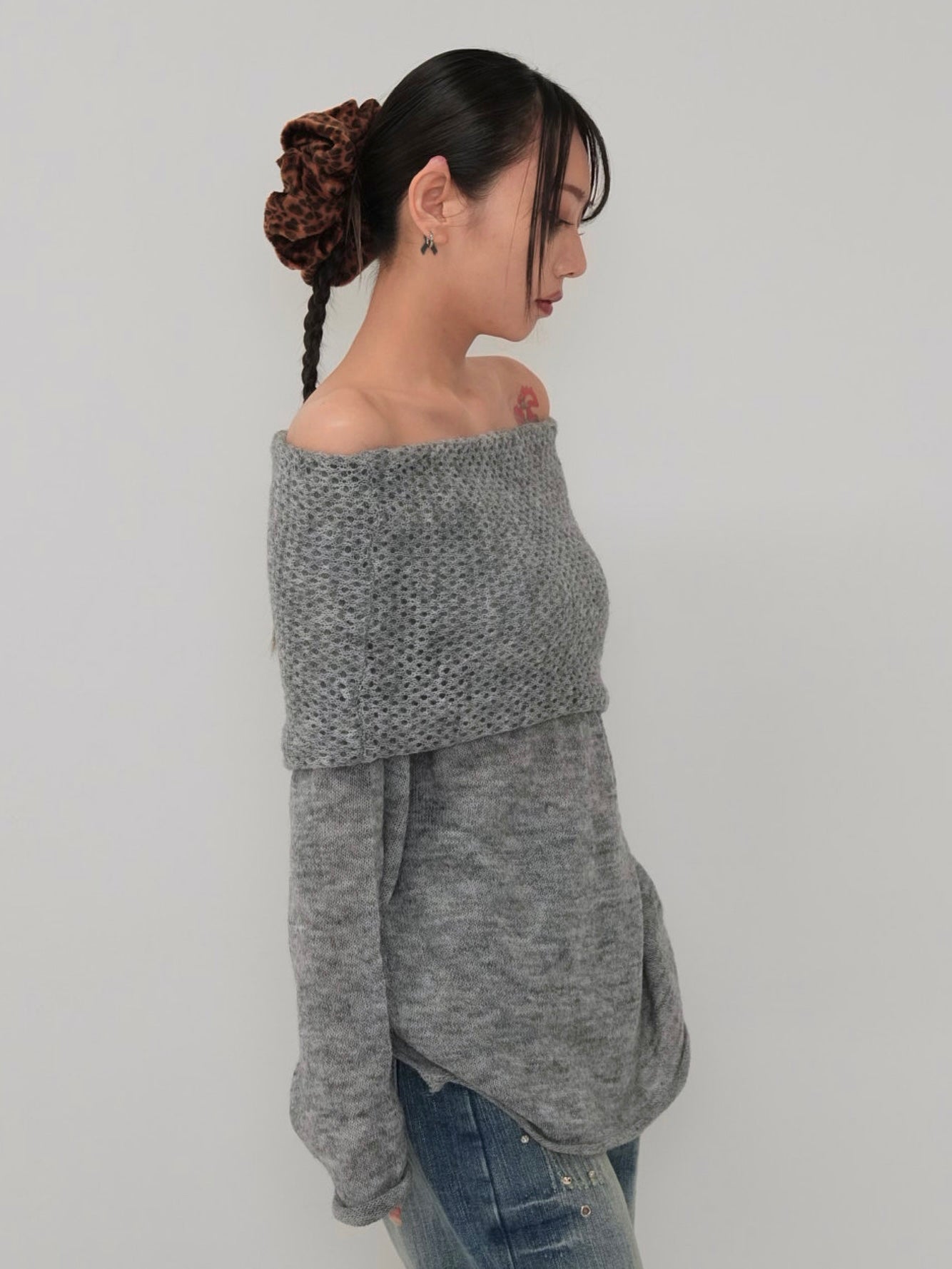 suede leopard scrunchie