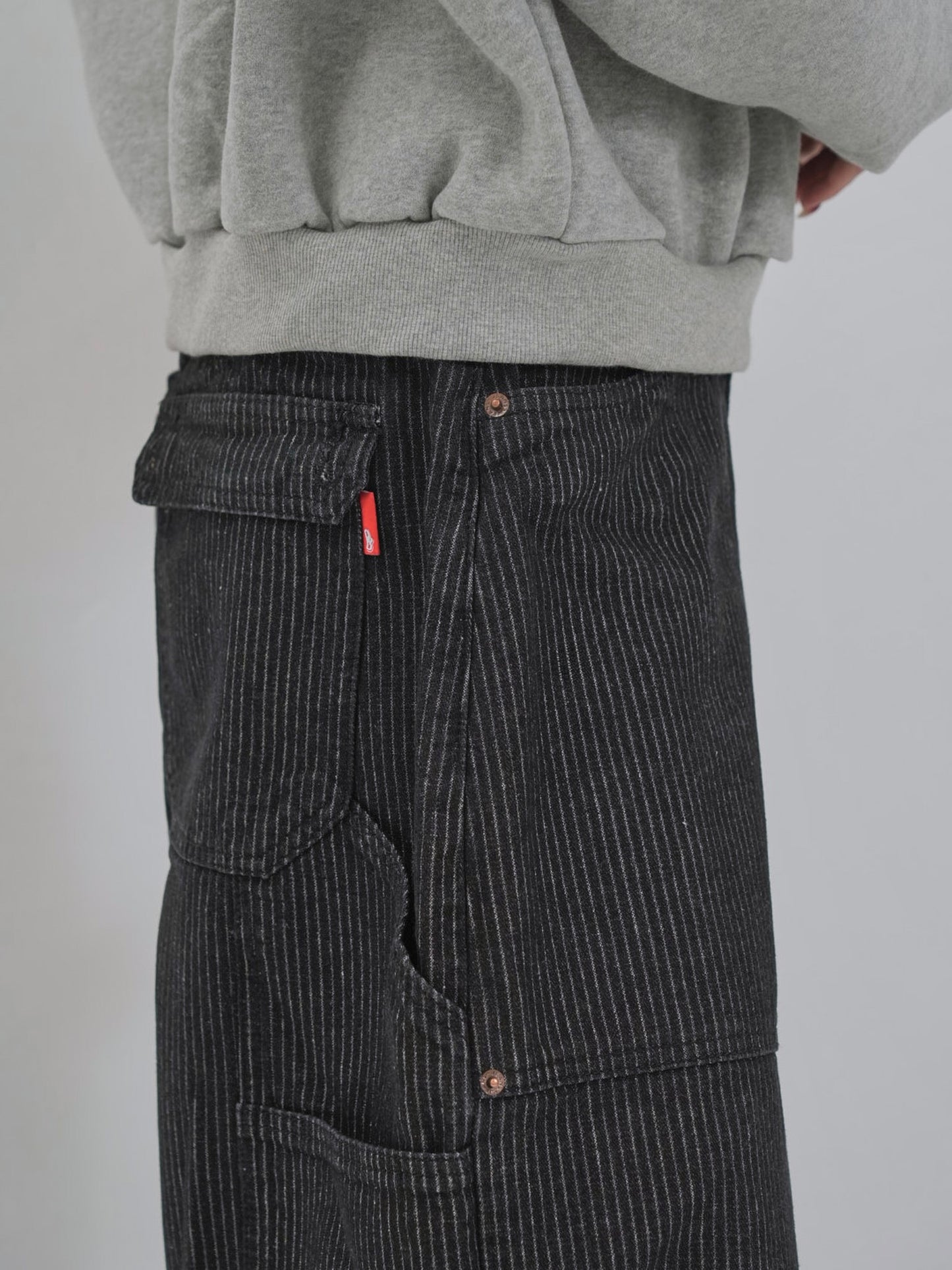 loose stripe wide pants