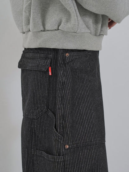 loose stripe wide pants