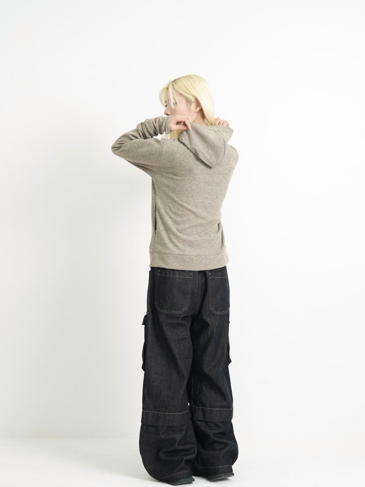 fleece zip button hood tops