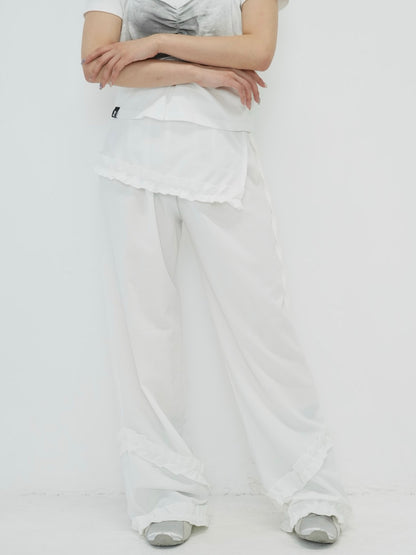hem ruffle wrap pants