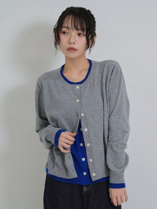 layered panel cardigan