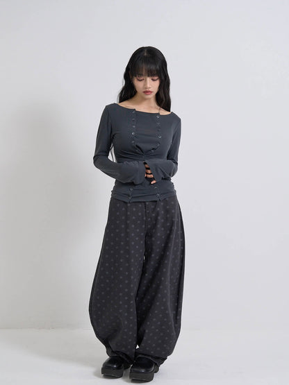 double row button tops