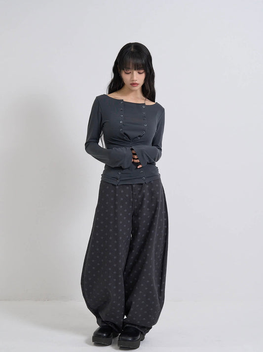 double row button tops