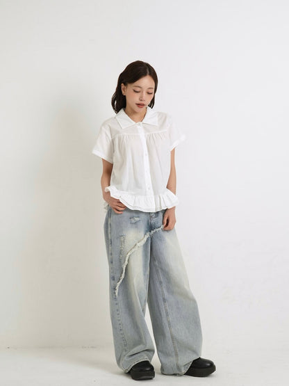 gather frill blouse