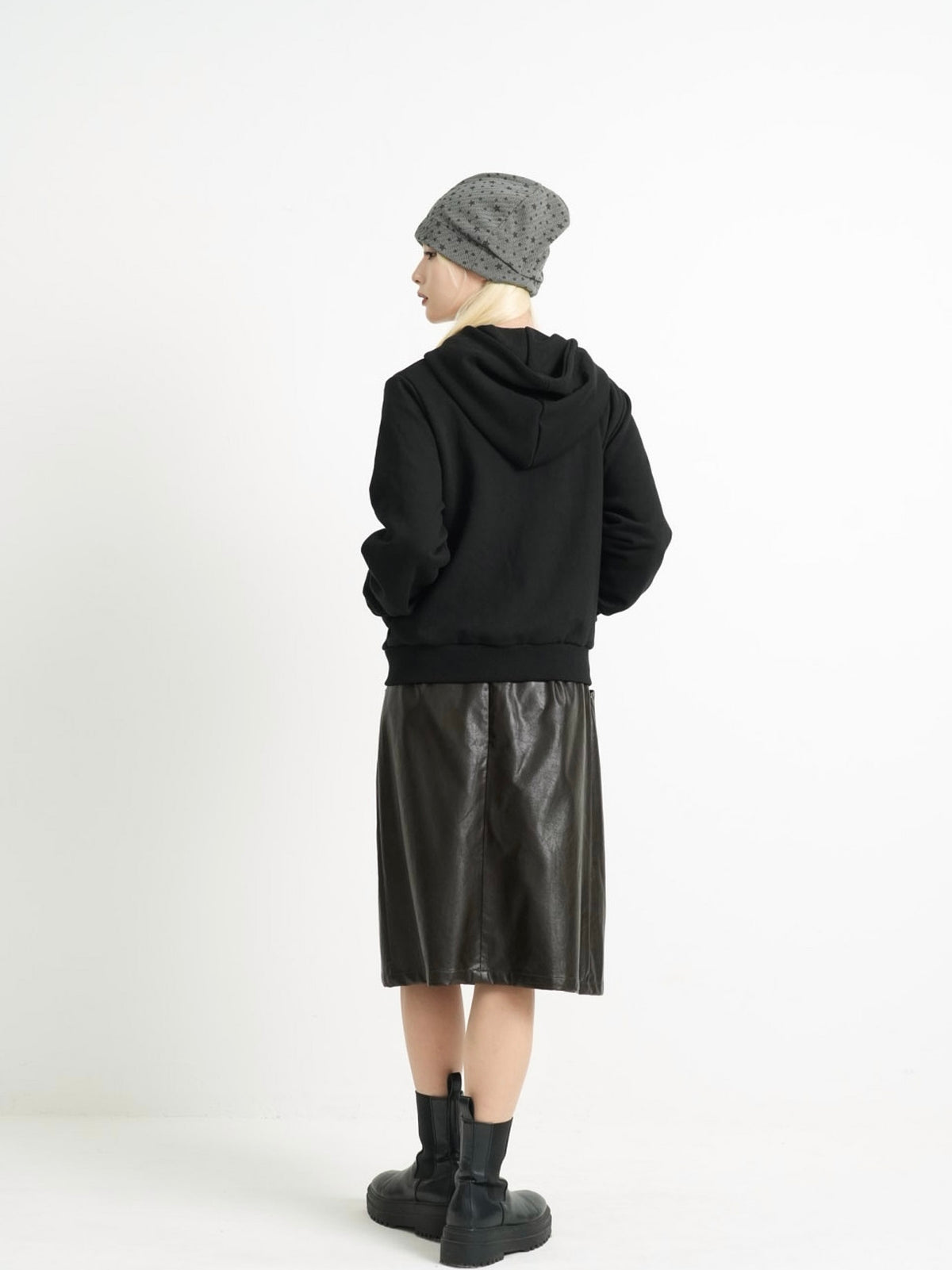 button front hooded jacket