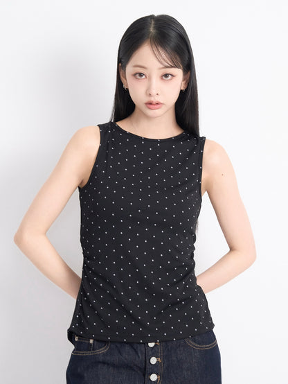 open back ribbon dot tops
