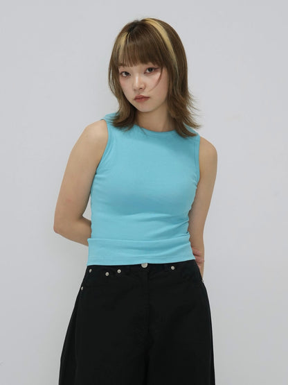 color rib tank top