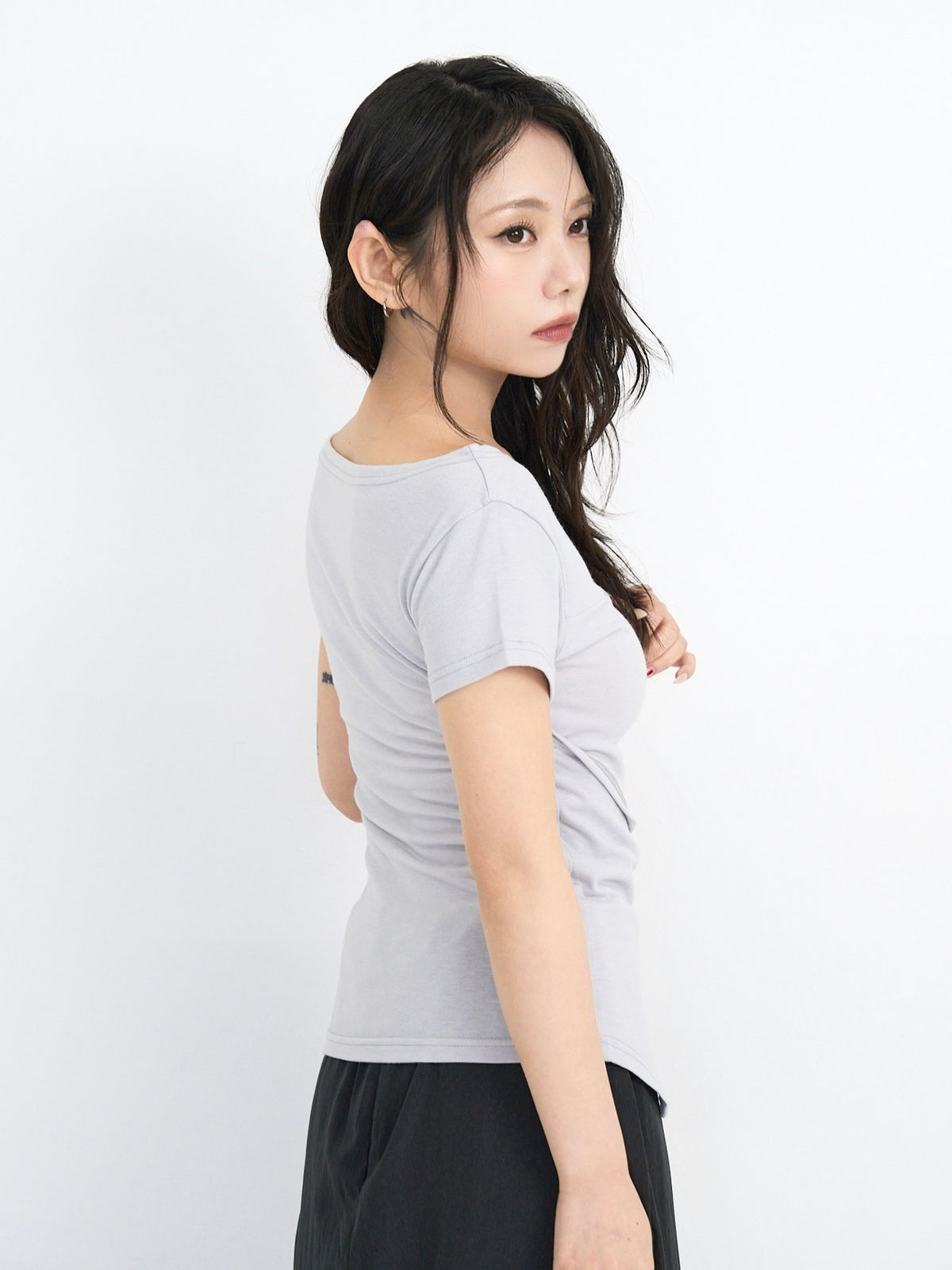 side tie snap tops
