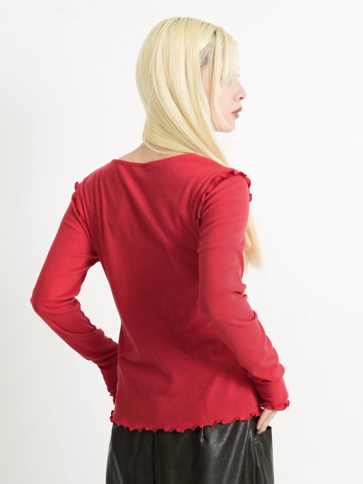frill trim cardigan