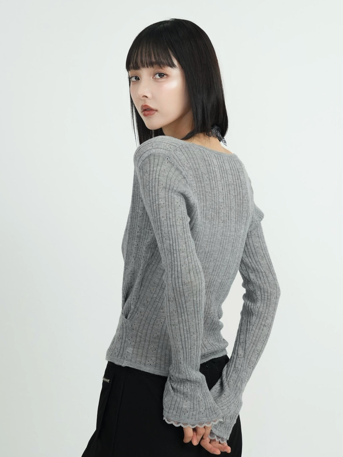 deep v neck cardigan