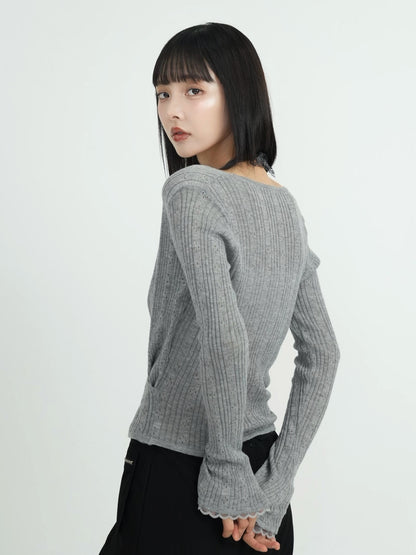 deep v neck cardigan