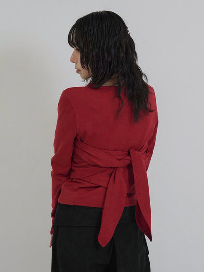 tie bustier cardigan