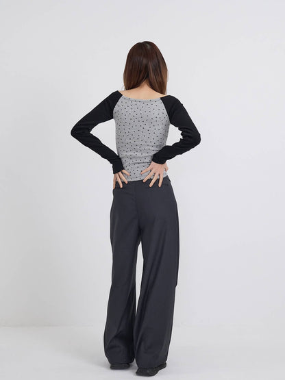 star dot raglan tops
