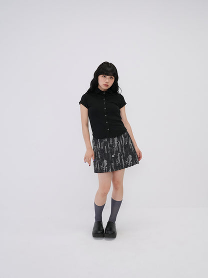 denim clash mini skirt