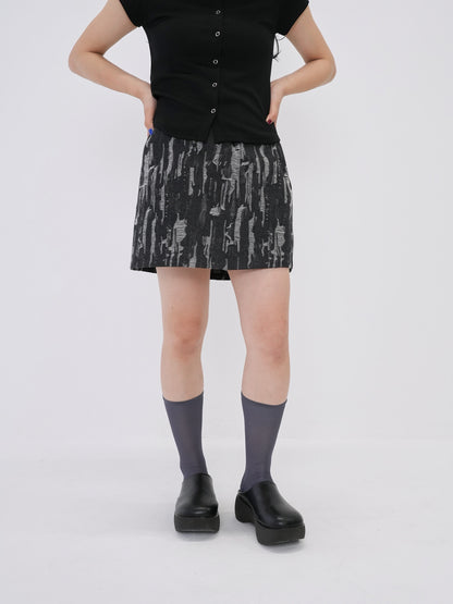 denim clash mini skirt