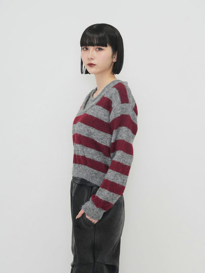 fake layered boarder knit