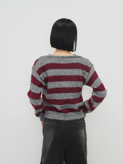 fake layered boarder knit