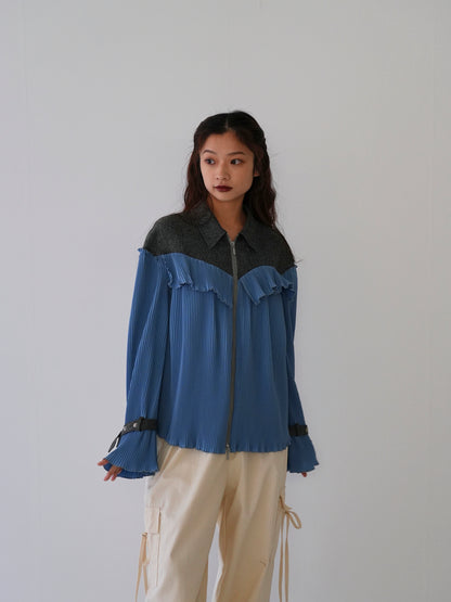 imbalance pleated shirt