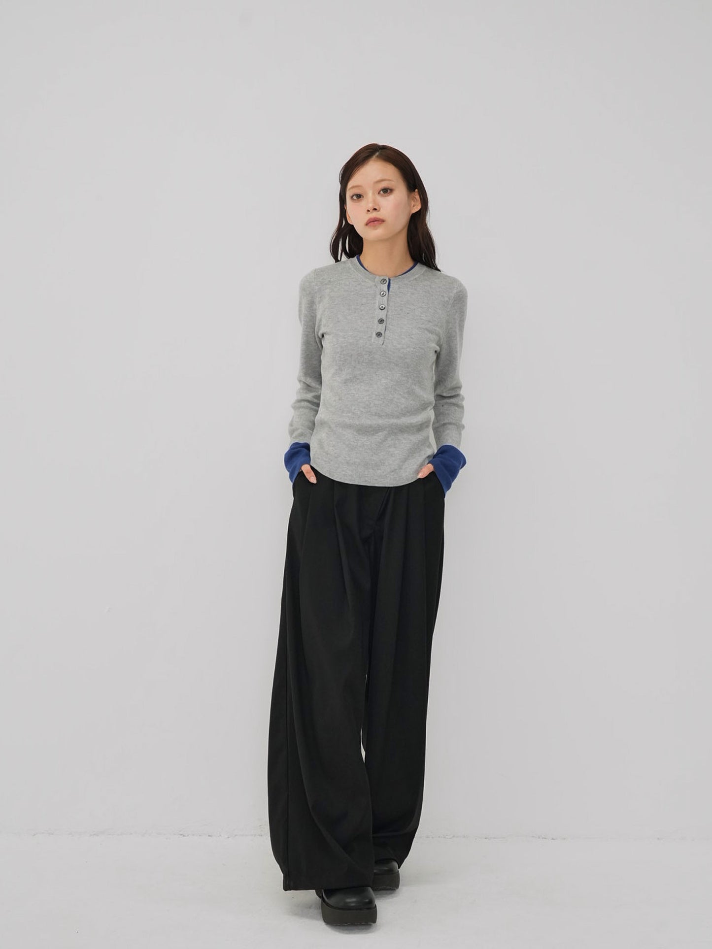 layered belt wide pants