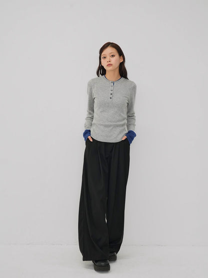 layered belt wide pants