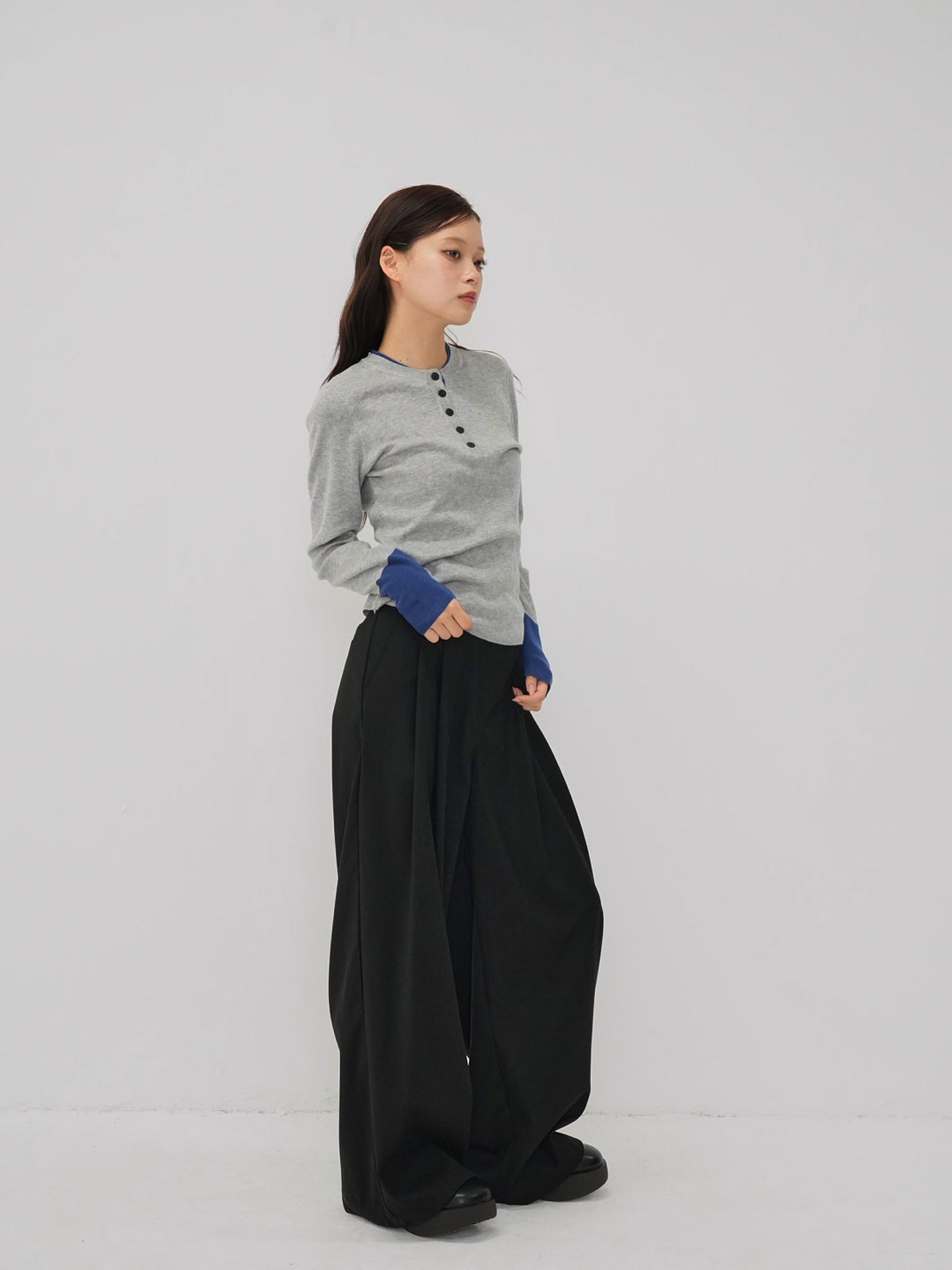 layered belt wide pants