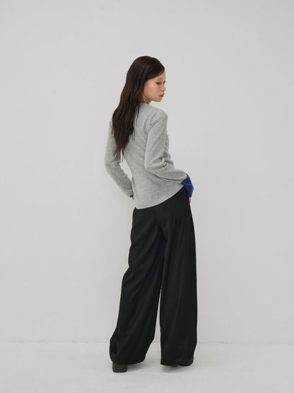 layered belt wide pants